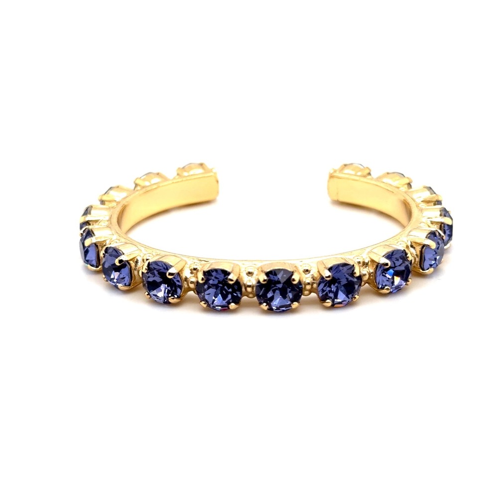 Sorrelli Gold Tone Purple Crystal Cuff Bracelet Handcrafted Jewelry